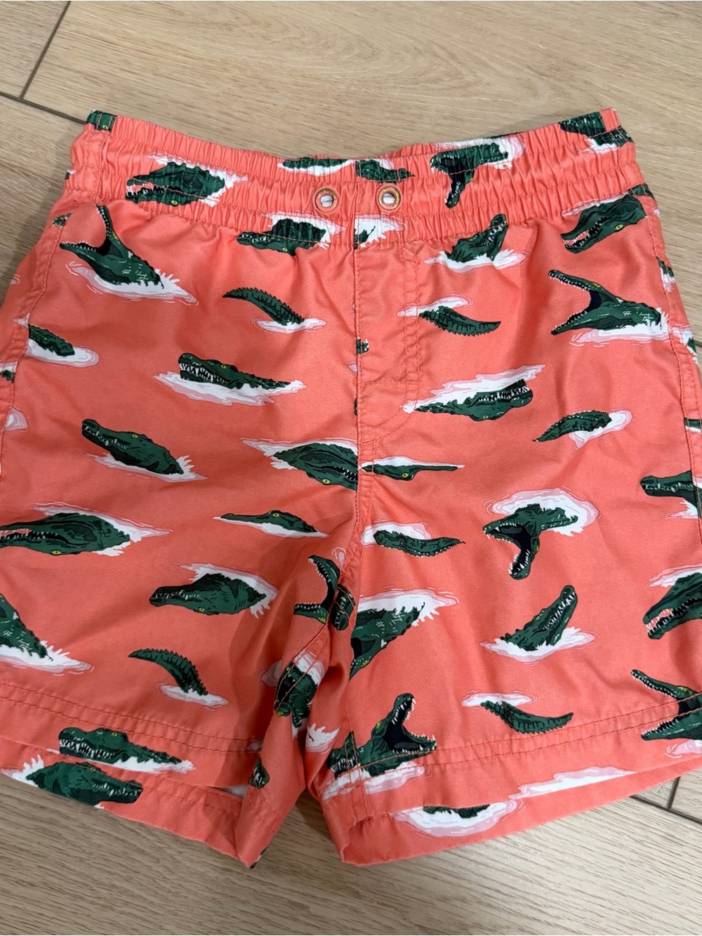 Old Navy alligator boys swimsuit M 8 Gators orange swim trunks shorts